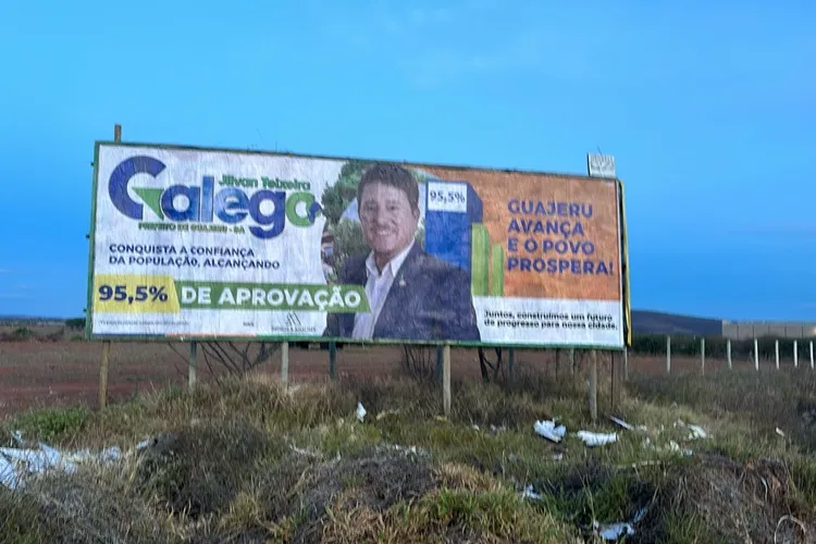 Justiça Eleitoral manda prefeito de Guajeru retirar outdoors de aprovação popular
