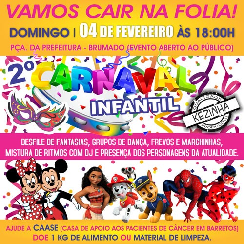 2º Carnaval Infantil acontece na Praça Coronel Zeca Leite em Brumado
