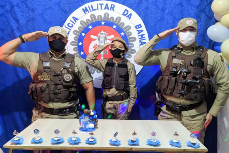 Ituaçu: Policiais Militares fazem surpresa em aniversário de criança de 7 anos