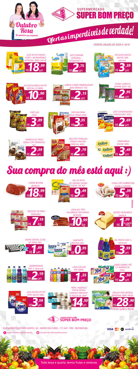 Confira as promoções no Supermercado Super Bom Preço em Brumado