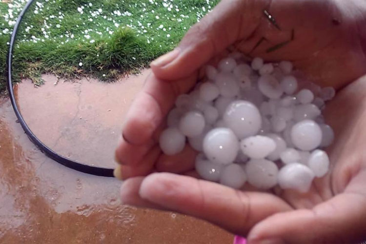 Chuva de granizo é registrada na zona rural de Livramento de Nossa Senhora e de Guanambi