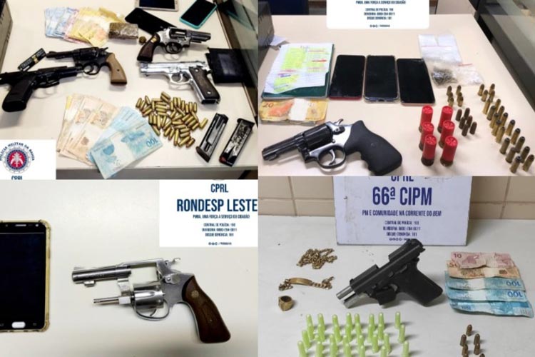 Operação policial apreende 10 armas, drogas e munições em três dias em Feira de Santana