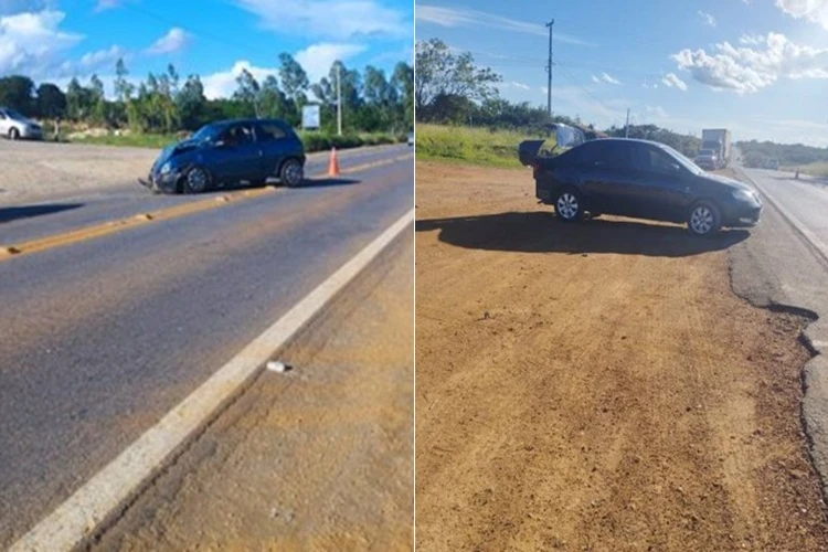 Duas pessoas ficam feridas após acidente no trevo de Morrinhos em Guanambi