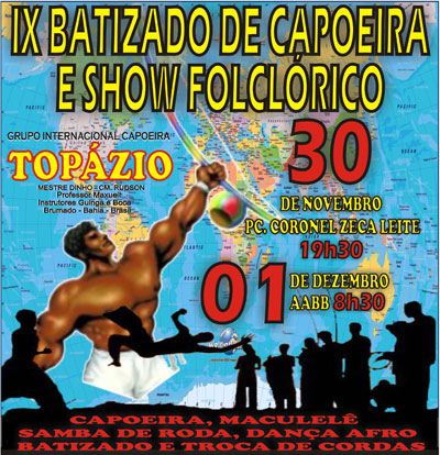 9º Batizado de Capoeira e Show Folclórico será realizado em Brumado