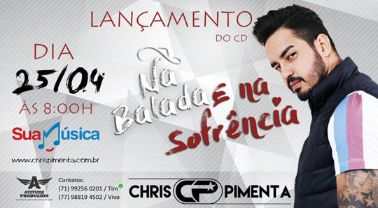 Chris Pimenta lança cd 'Na Balada e Na Sofrência'