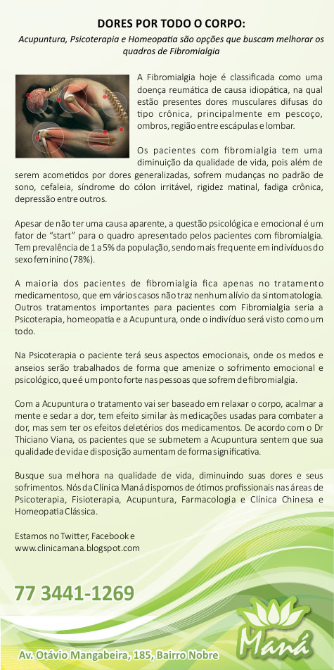 Dores por todo o corpo? A Clínica Maná tem a solução