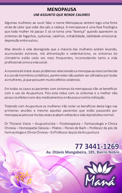 Menopausa: Um assunto que rende calores