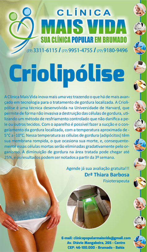 Criolipólise na Clínica Mais Vida