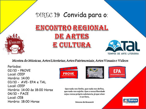 Brumado: Encontro Regional de Artes e Cultura será promovido pela Direc 19