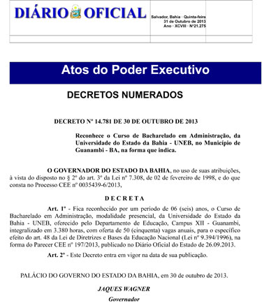 Guanambi: Curso de Administração da Uneb recebe reconhecimento