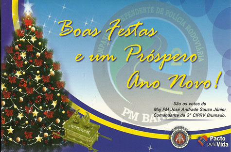 2ª CIPRV deseja boas festas aos baianos e mais paz e segurança no trânsito