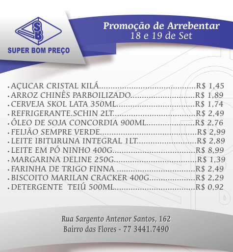 Brumado: Confira as promoções desta quarta e quinta do Supermercado Super Bom Preço