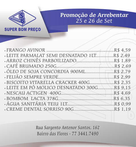 Brumado: Confira as promoções desta quarta e quinta do Supermercado Super Bom Preço