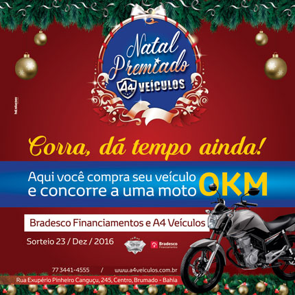 A4 Veículos e Bradesco Financiamentos lançam a promoção Natal Premiado