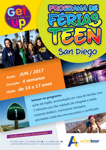 Achei Tour monta Programa de Férias Teen para realização de intercâmbio na Califórnia