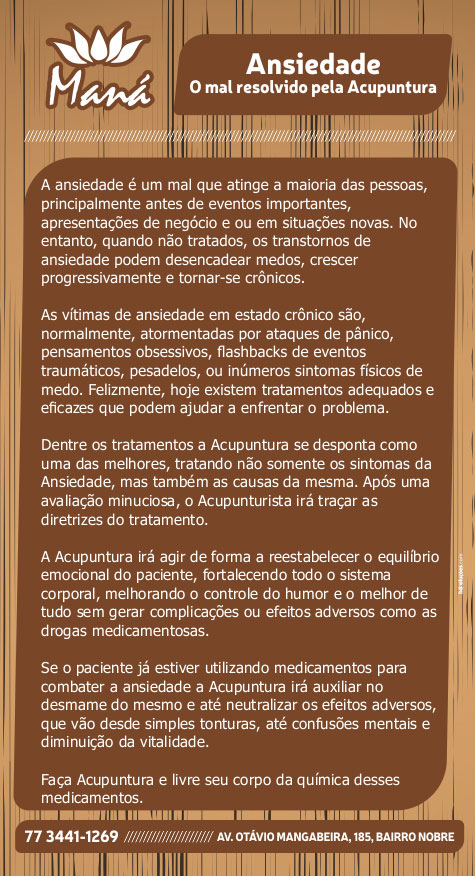 Ansiedade: O mal resolvido pela acupuntura na Clínica Maná