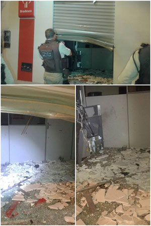 Bandidos tentam explodir caixa eletrônico no distrito de Mutans em Guanambi
