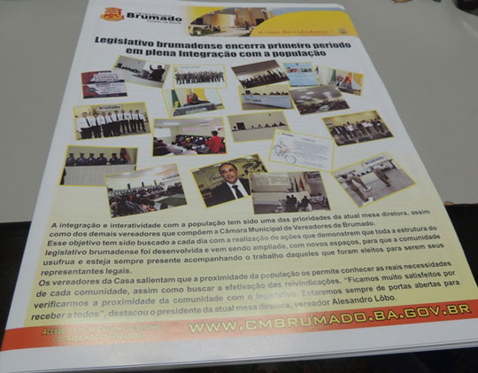 Nova edição do Boletim Informativo do legislativo brumadense é lançada