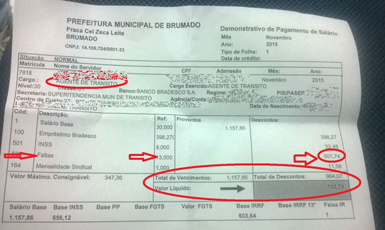 Brumado: Prefeito desconta mais de 50% na folha dos agentes que ficaram parados durante a greve