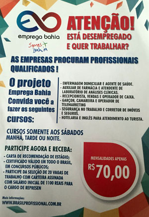 Brumado: Emprega Bahia oferece cursos para profissionalização