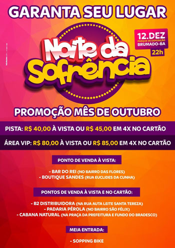 Brumado: Ingressos para a 'Noite da Sofrência' estão com preço promocional