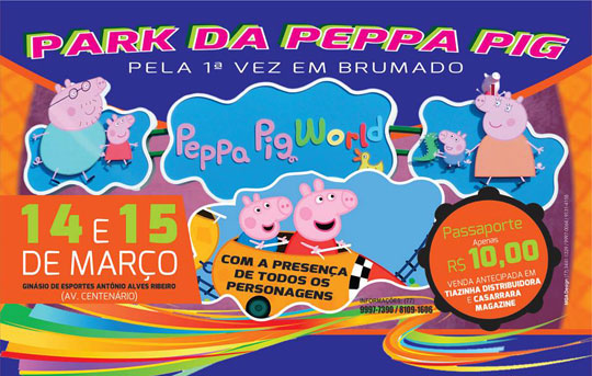 Parque da Peppa Pig World estará em Brumado nos dias 14 e 15 deste mês