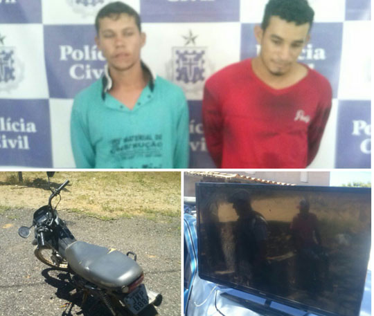 Polícia desarticula quadrilha e recupera moto e televisão roubadas em assalto em Brumado