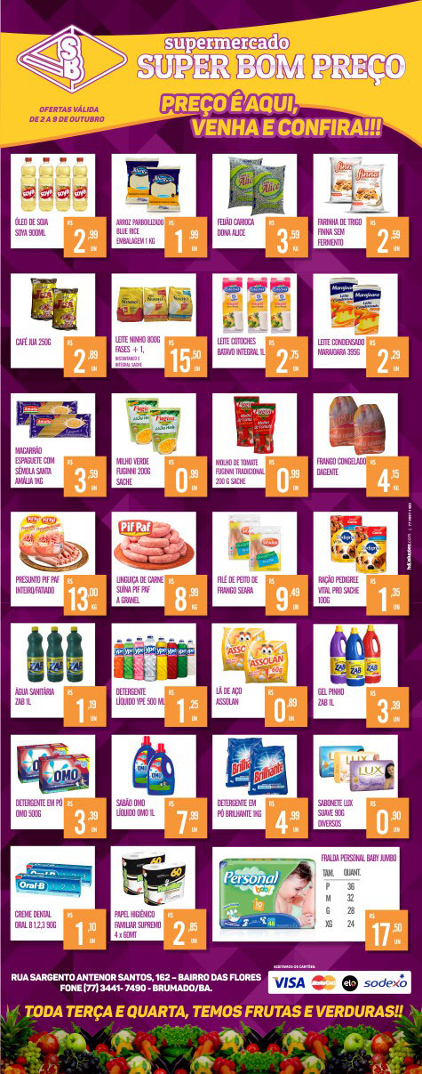 Confira as promoções no Supermercado Super Bom Preço em Brumado