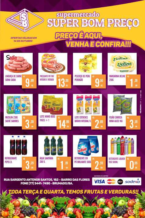 Brumado: Confira as promoções desta quarta (14) no Supermercado Super Bom Preço