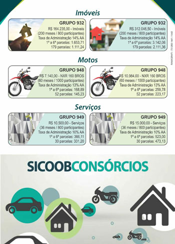 Conheça os planos do Sicoob Consórcios em Brumado