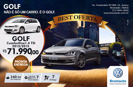 Golf Comfortline 1.4 TSI já está disponível na Brumauto