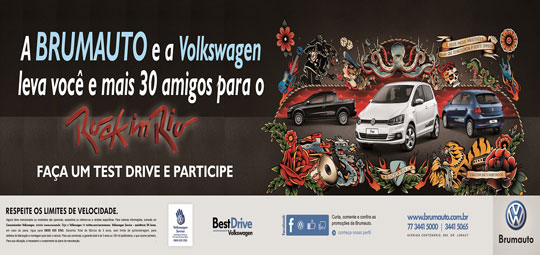 Brumauto lança promoção 'Eu vou de galera com a Volkswagen' para o Rock in Rio