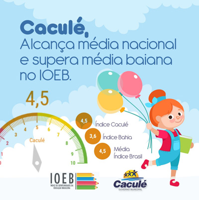 Educação de Caculé supera média da Bahia e é destaque no IOEB