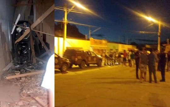 Bandidos explodem caixas eletrônicos do Bradesco e agência dos Correios na cidade de Caetanos
