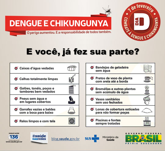 Secretaria de Saúde de Brumado adere campanha de combate à dengue e a chikungunya