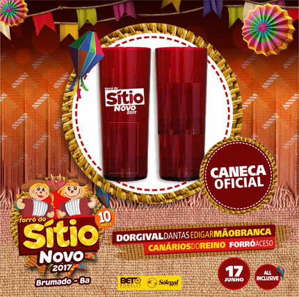 Produção do Forró do Sítio Novo 2017 lança a caneca oficial em Brumado