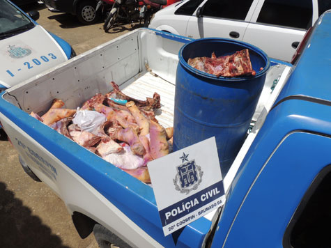 Brumado: Polícia civil e vigilância sanitária apreendem carne clandestina em Itaquaraí