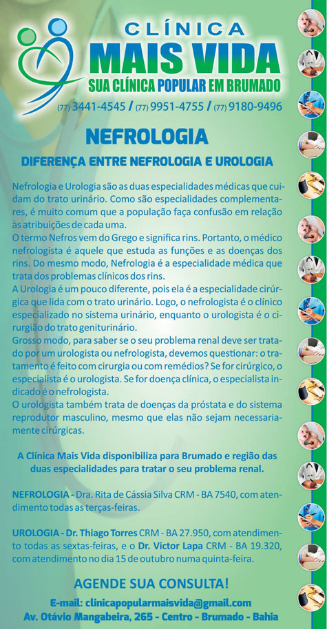 Clínica Mais Vida: Diferença entre nefrologia e urologia