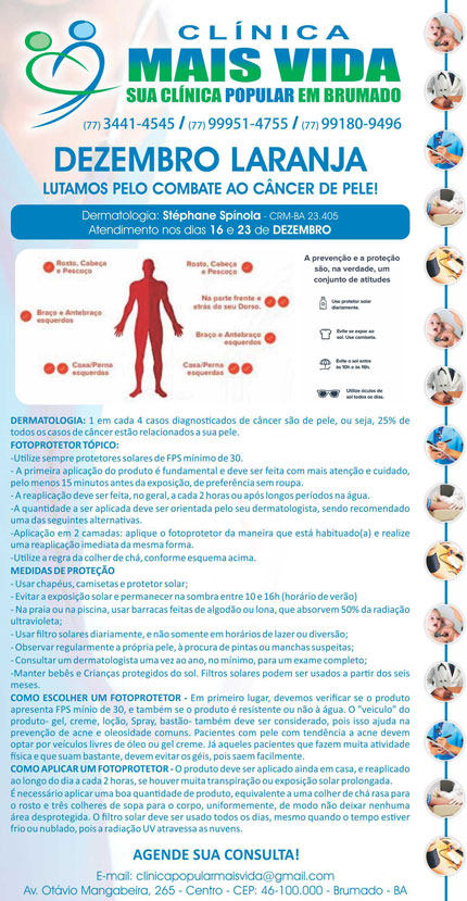 Clínica Mais Vida no combate ao câncer de pele