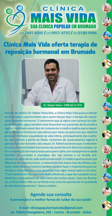 Clínica Mais Vida oferta terapia de reposição hormonal em Brumado