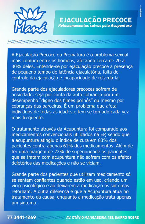 Ejaculação precoce: Relacionamentos salvos pela acupuntura na Clínica Maná