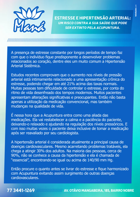 Estresse e hipertensão arterial: um risco para a saúde que pode ser extinto pela acupuntura