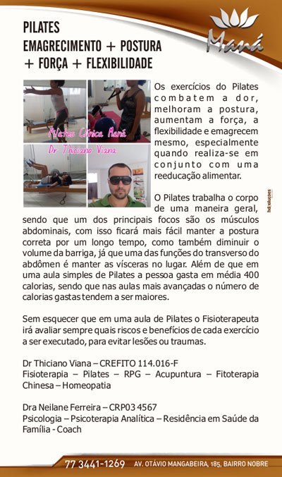 Pilates: Emagrecimento, postura, força e flexibilidade na Clínica Maná