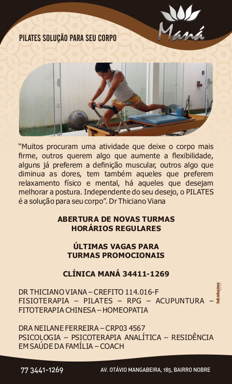 Clínica Maná: Pilates solução para seu corpo