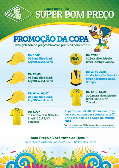 Promoção da Copa no Supermercado Super Bom Preço