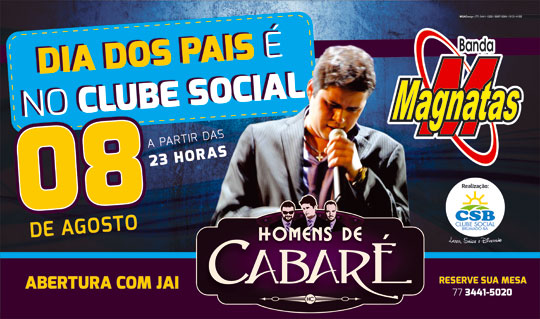 Dia dos Pais será celebrado com festa no Clube Social de Brumado