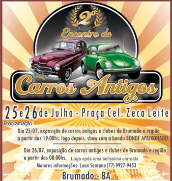 2º Encontro de Carros Antigos recebe apoio do legislativo brumadense