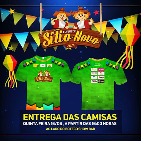 Camisas do Forró do Sítio Novo 2016 começa a ser entregues nesta quinta-feira