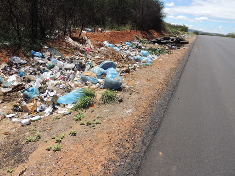 Brumado: Lixo e entulho continuam sendo despejados no anel rodoviário