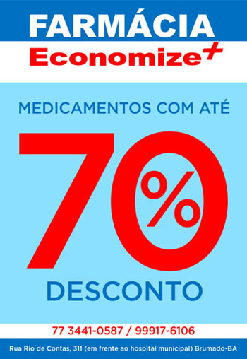 Medicamentos com até 70% de desconto na Farmácia Economize +